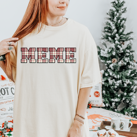 Plaid Meme Christmas DTF Transfer