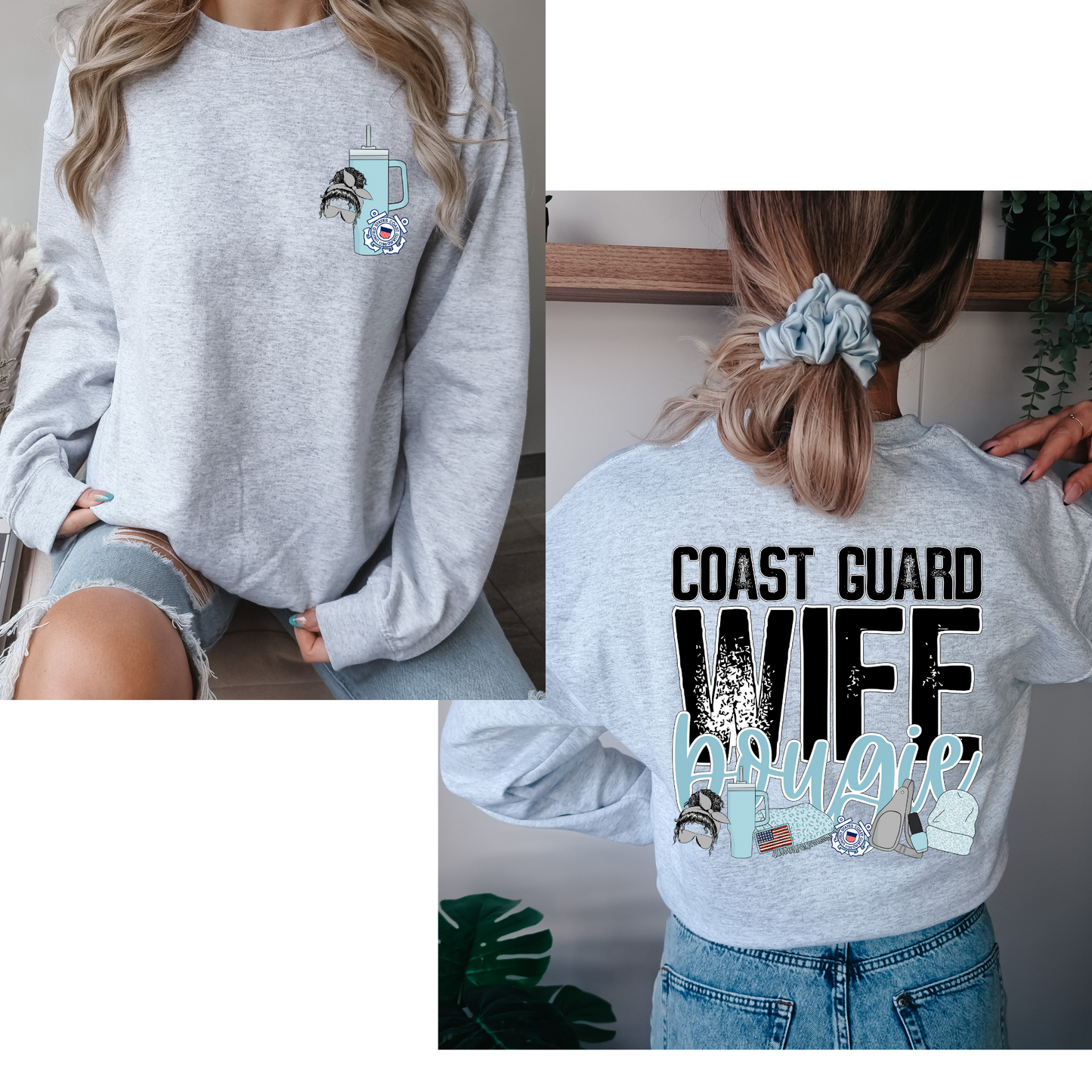 Coast Guard Wife Bougie (FRONT + BACK INCLUDED) DTF Transfer