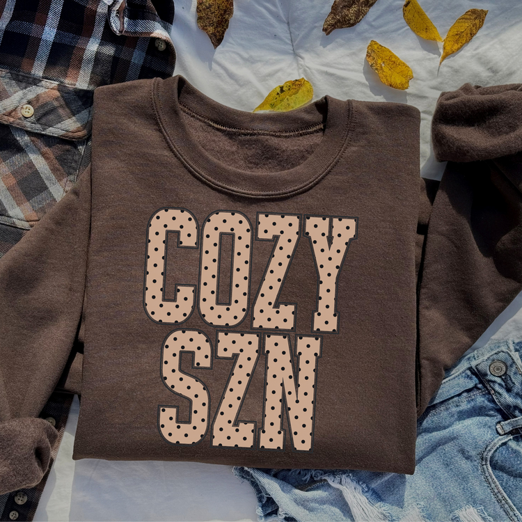 Cozy Season Neutral Polka Dot Fall DTF Transfer