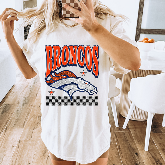 Glitter Broncos DTF Transfer