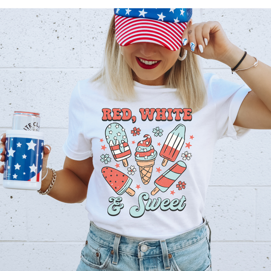 Red, White, & Sweet 4th of July DTF Transfer