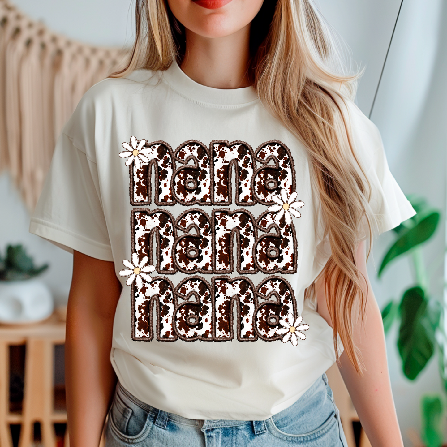 Nana Cowhide Faux Embroidery DTF Transfer