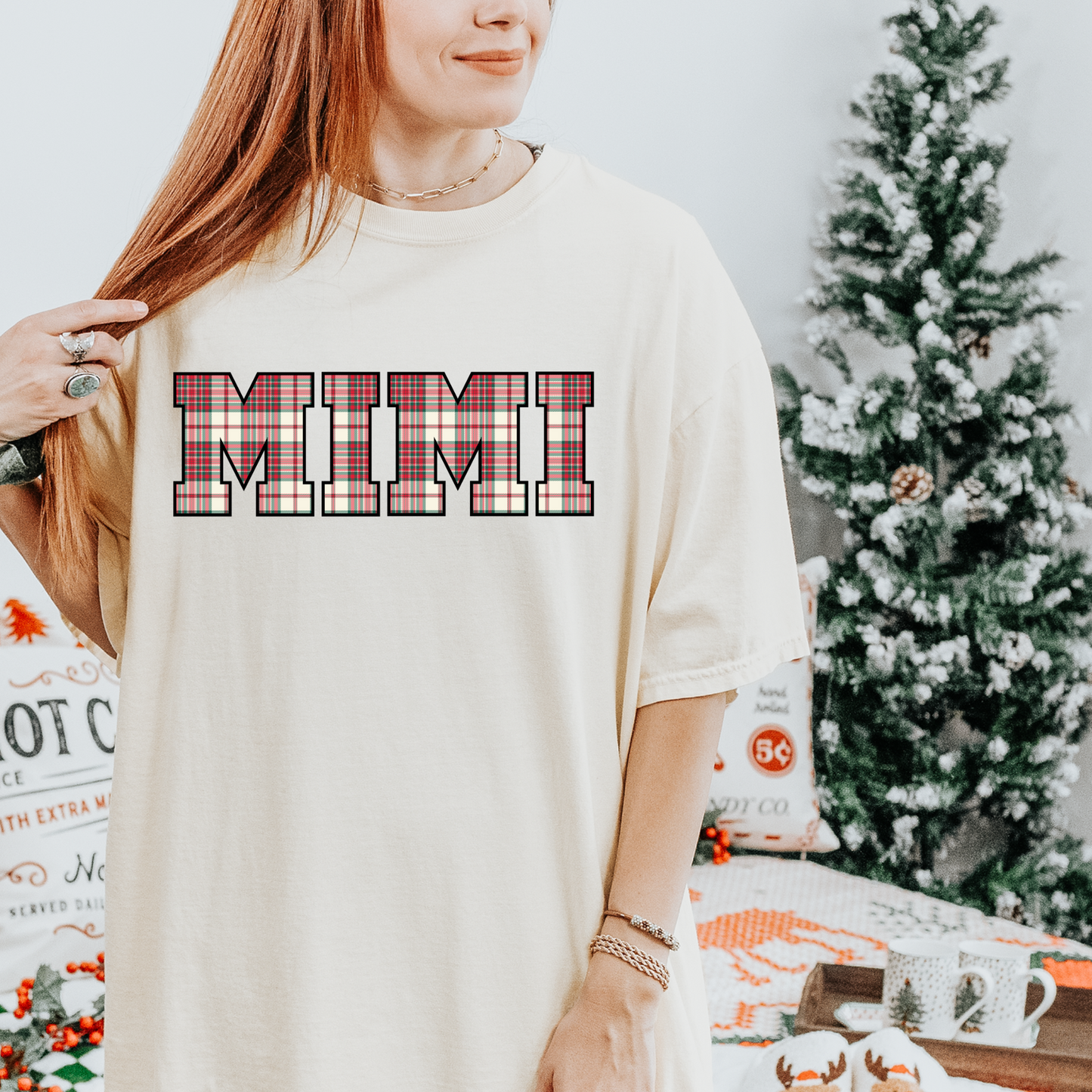 Plaid Mimi Christmas DTF Transfer