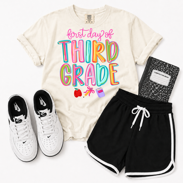 First Day of Third Grade Back to School DTF Transfer