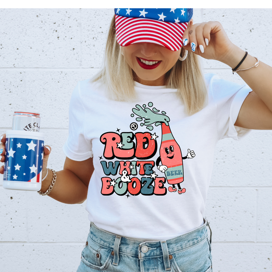 Red, White, & Booze 4th of July DTF Transfer