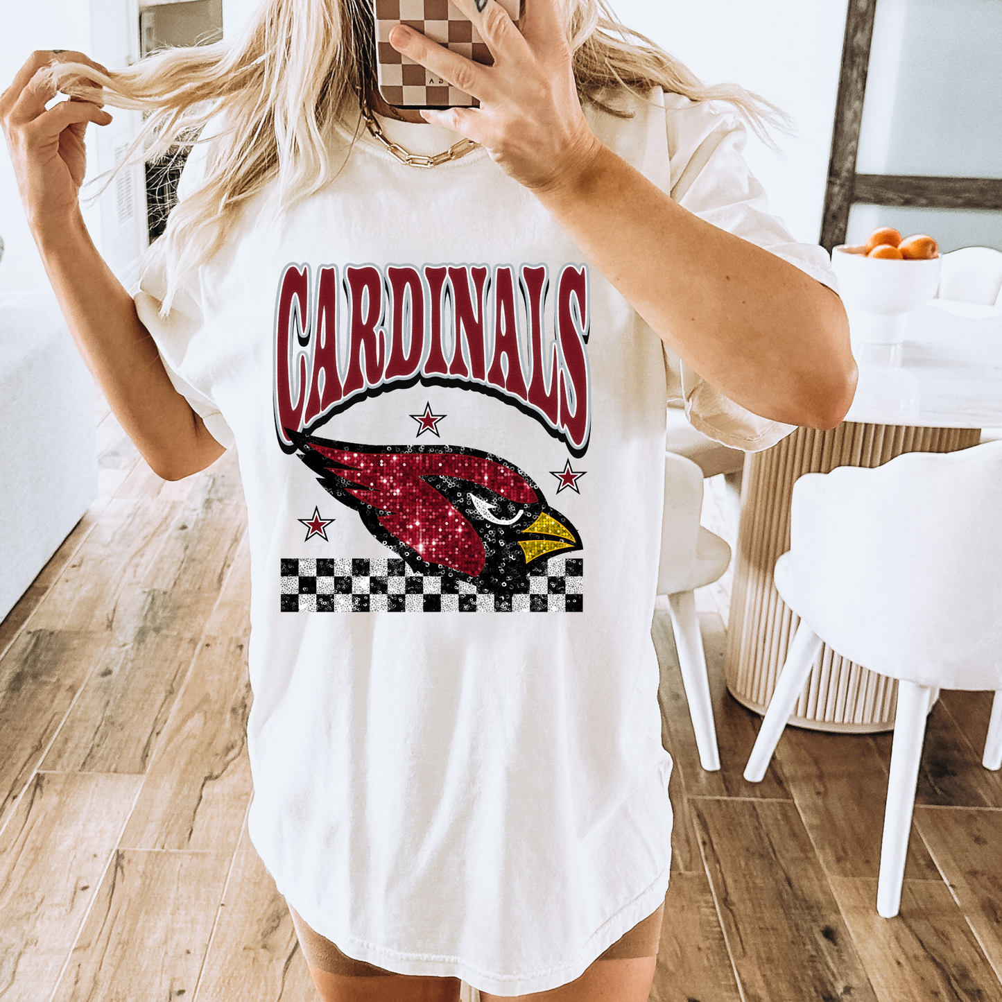 Glitter Cardinals DTF Transfer