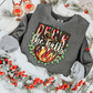 Deck the Halls Brushstroke Fire Red Christmas DTF Transfer