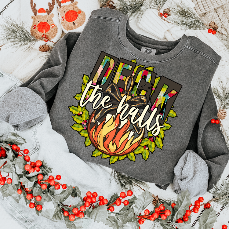 Deck the Halls Brushstroke Green DTF Transfer