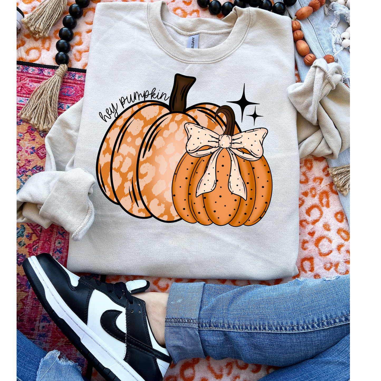 Hey Pumpkin Leopard Orange Pumpkin Fall DTF Transfer