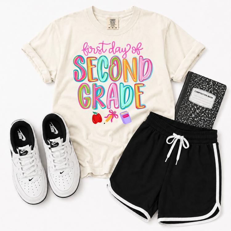First Day of Second Grade Back to School DTF Transfer