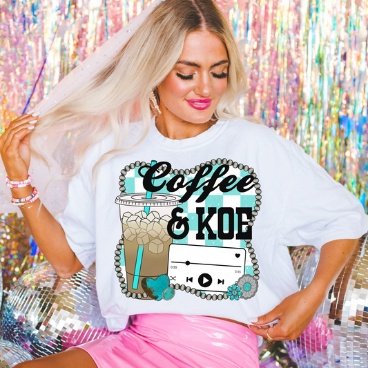 Coffee & Koe Country Music Western DTF Transfer