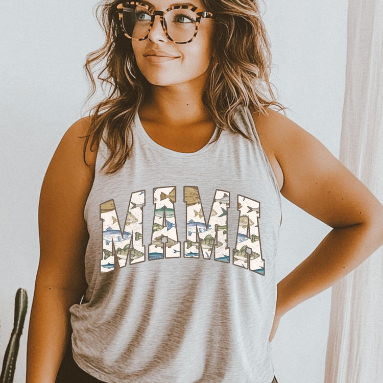 Mama Fishing Varsity DTF Transfer