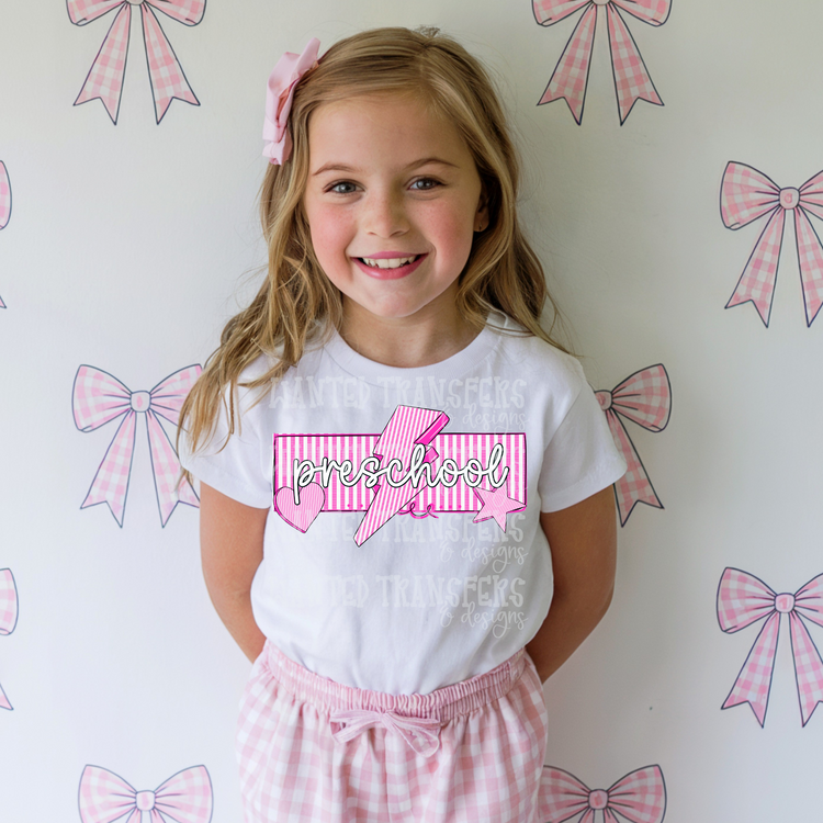 Retro Pink Preschool Exclusive Sublimation Transfer