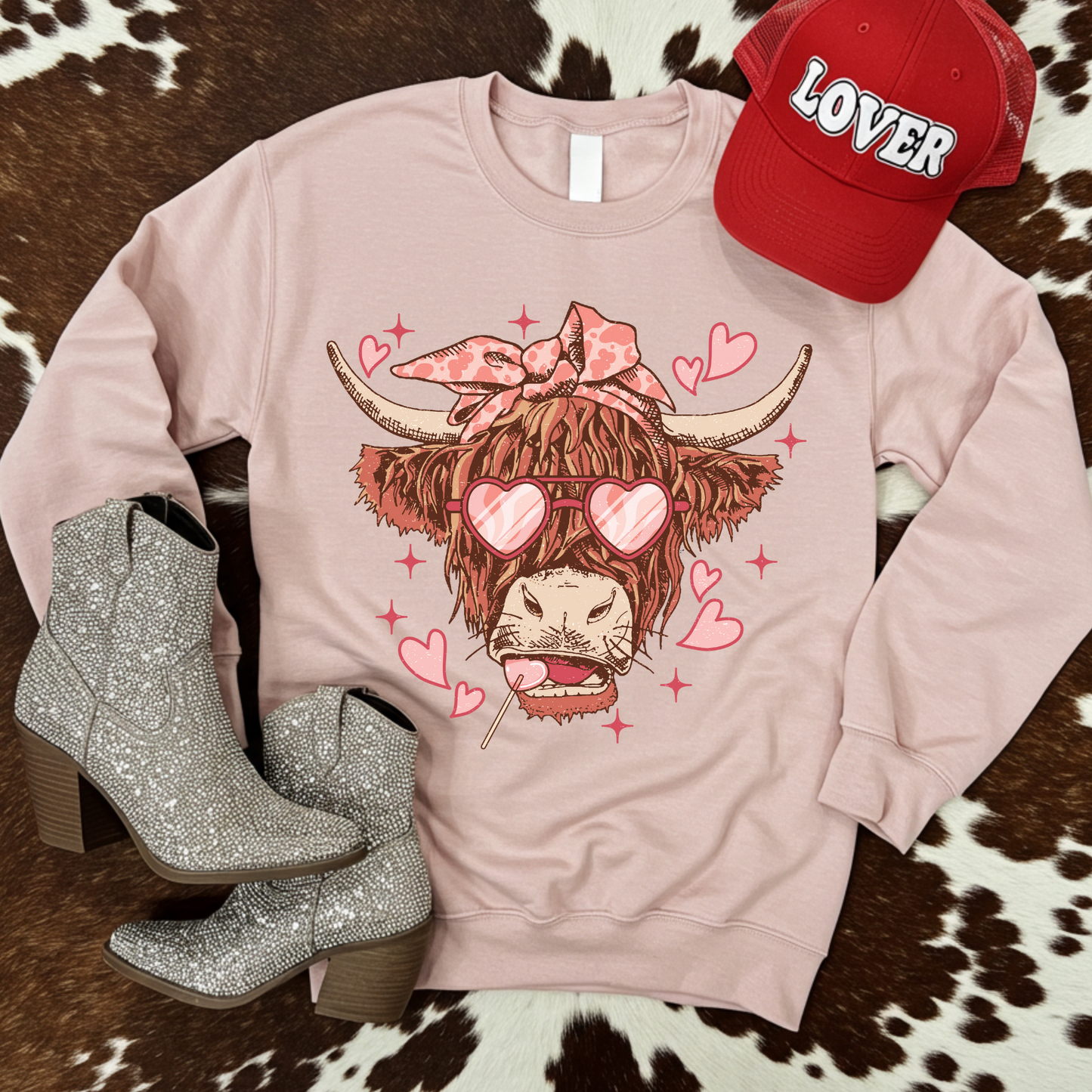 Love Highland Cow Valentine's DTF Transfer