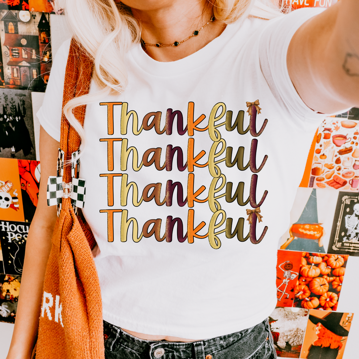 Thankful Glitter Thanksgiving PNG Digital Download