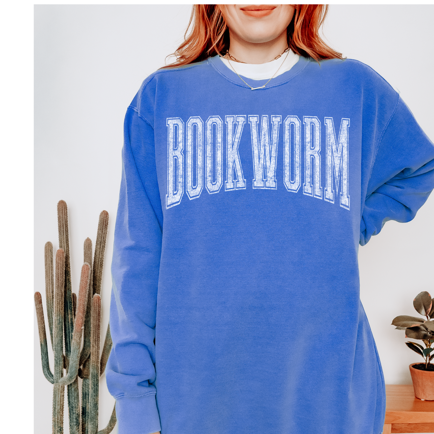 Bookworm Varsity Distressed Bookish Screen Print Transfer