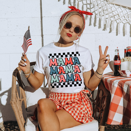 Mama Checkered 4th of July DTF Transfer