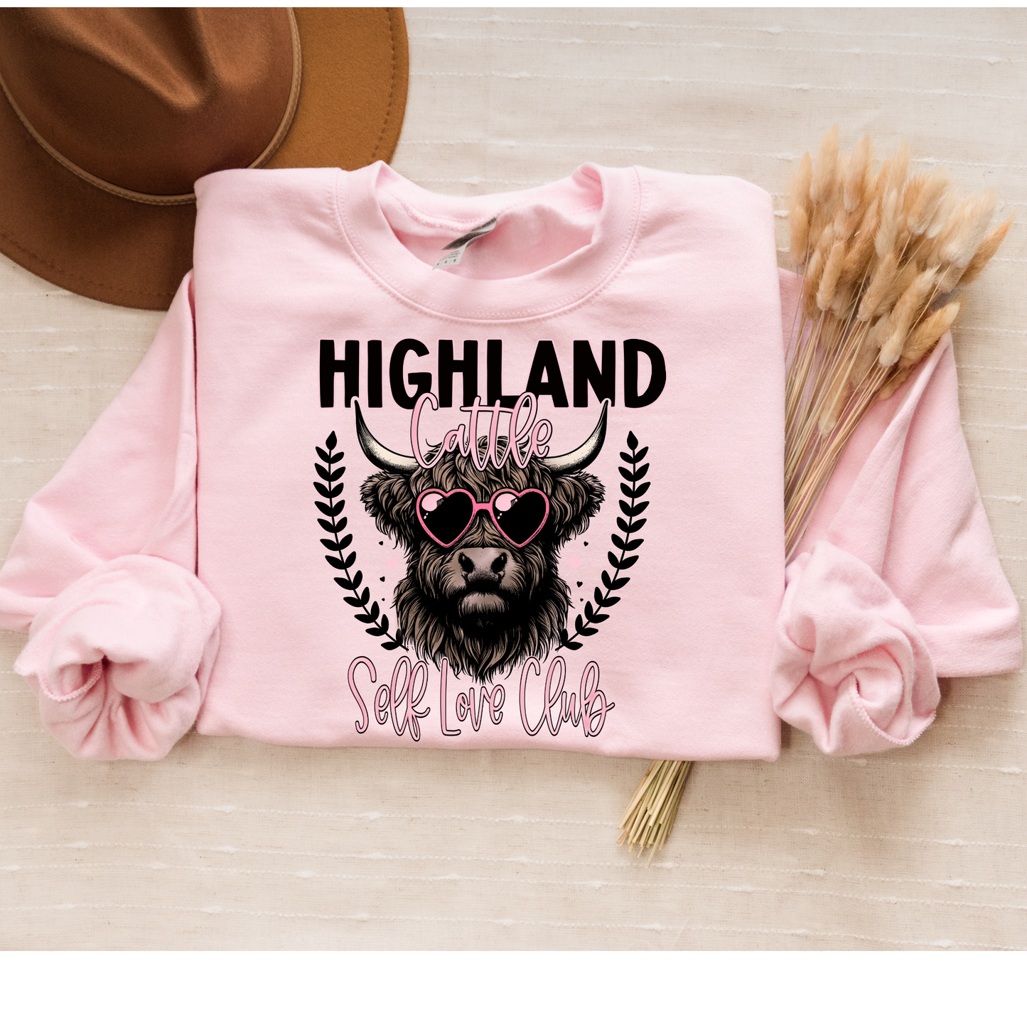 Highland Cattle Self Love Club Valentine's PNG Digital Download