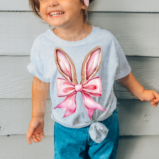 Pink Glitter Easter Coquette Ears DTF Transfer