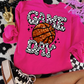 Game Day Basketball Faux Glitter DTF Transfer