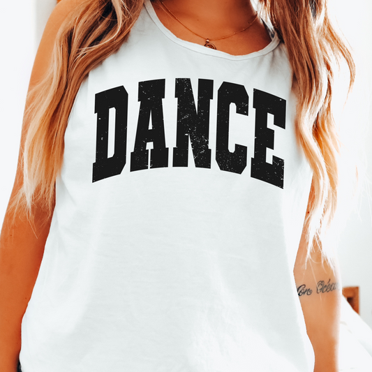 Dance Grunge Varsity Black Font DTF Transfer