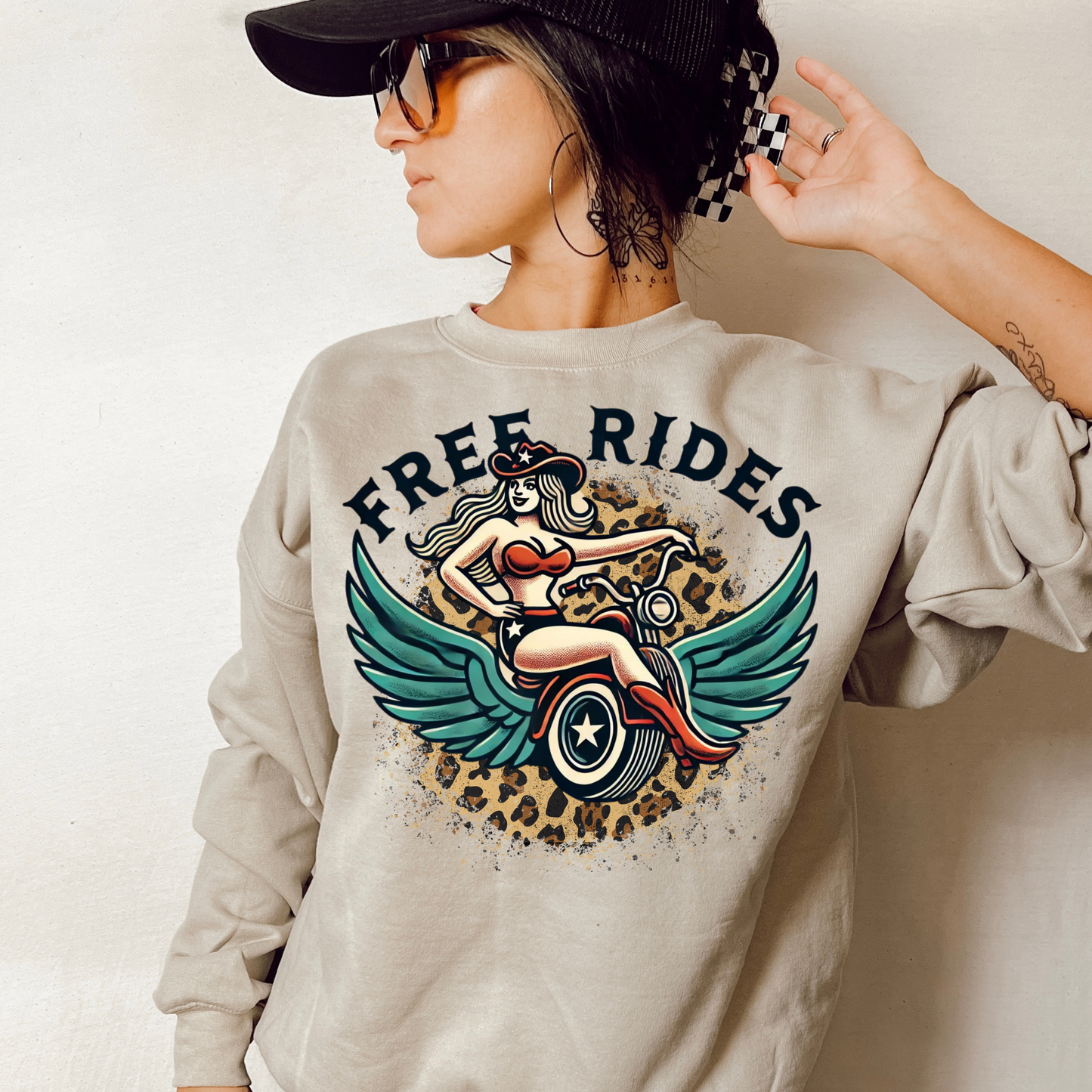 Free Rides Edgy Motorcycle DTF Transfer