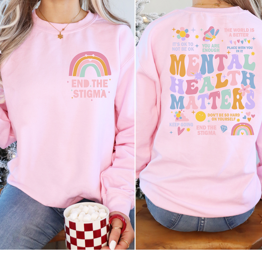 Retro Mental Health Matters (FRONT + BACK INCLUDED) DTF Transfer