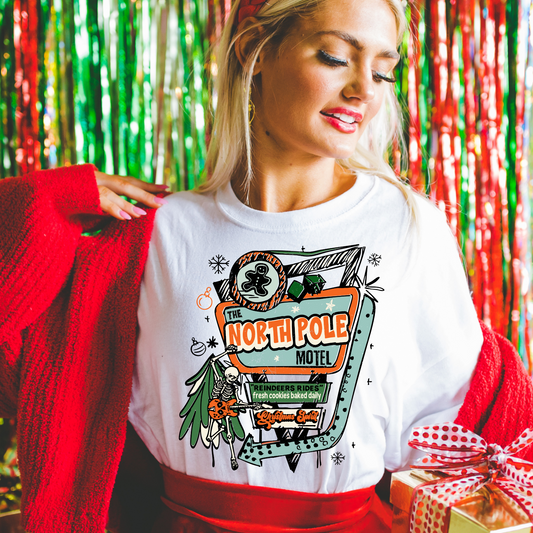 North Pole Motel Clear Film Screen Print Transfer