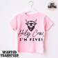 Holy Cow, I'm Five Heart Glasses Highland Cow, Western Birthday Tee, Holy Cow, 5th, Fifth Birthday, Unisex, Girls or Boys, Cowboy Birthday, Rodeo Birthday, Highland Cow