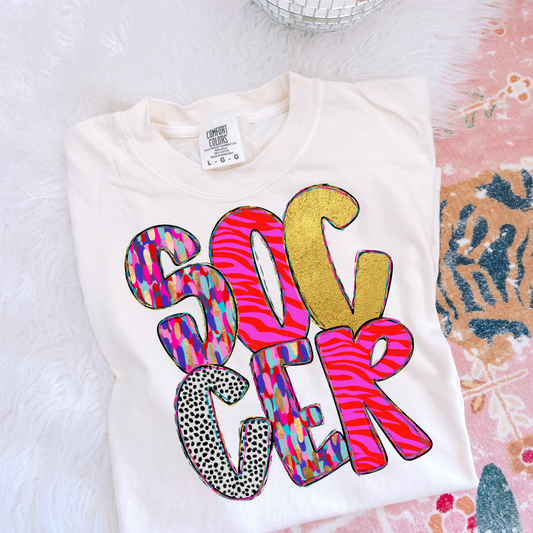 Neon Brushstroke Soccer DTF Transfer