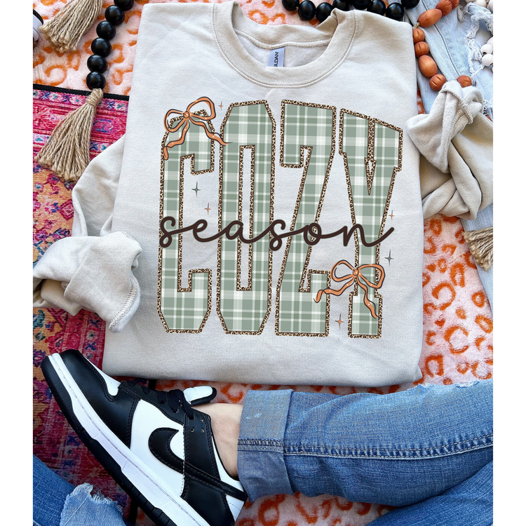 Cozy Season Fall Gingham DTF Transfer