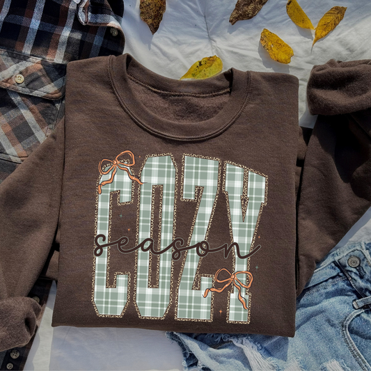 Cozy Season Fall Gingham DTF Transfer
