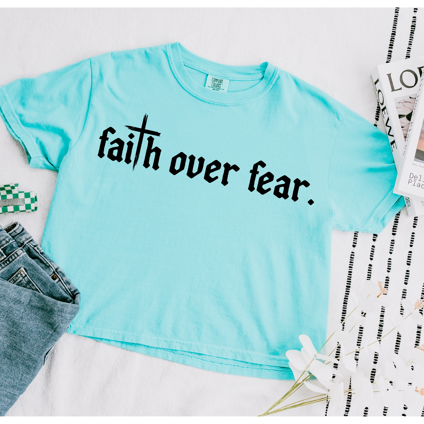 Faith Over Fear Trendy Faith PNG Digital Download (Comes with Both Black and White)