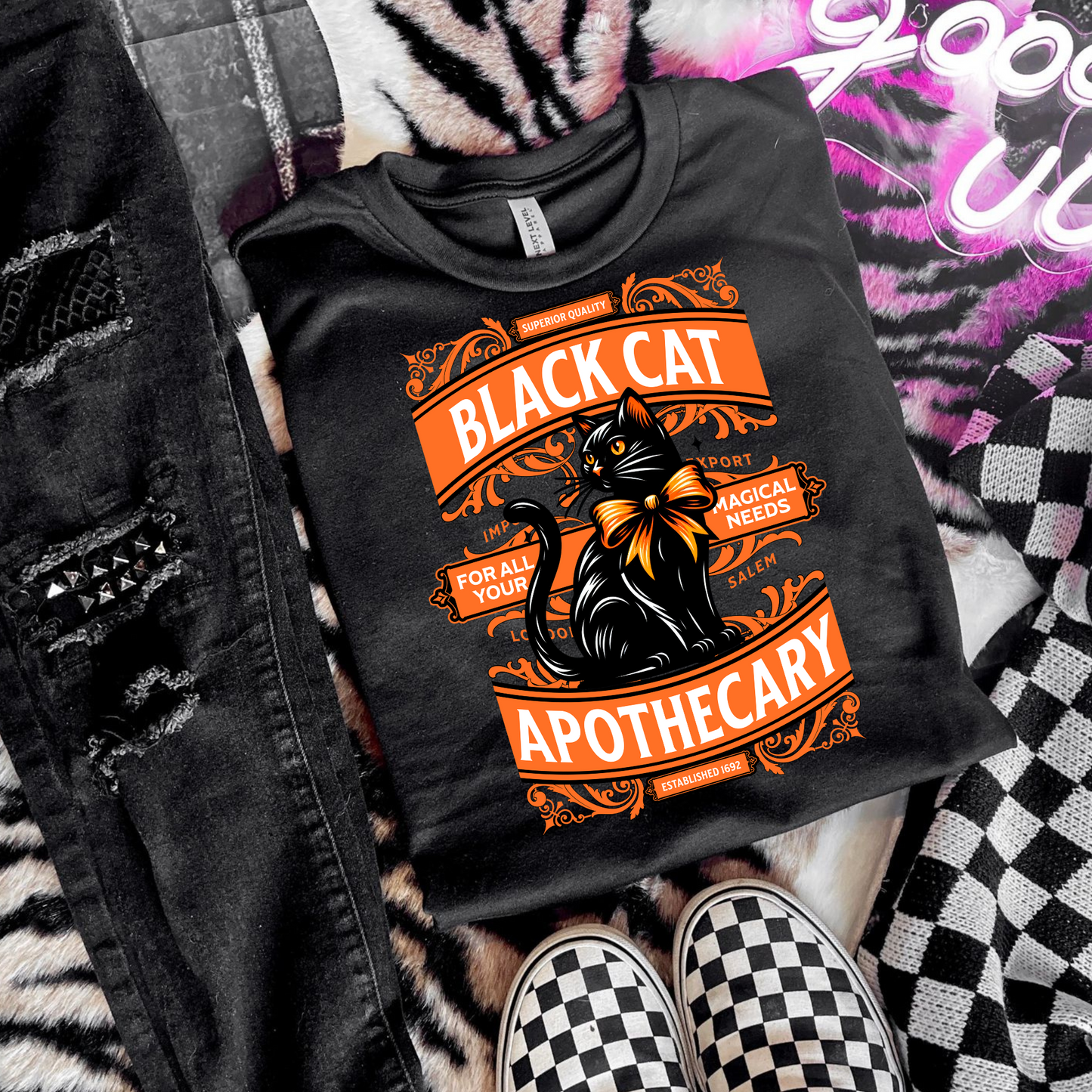 Black Cat Apothecary DTF Transfer