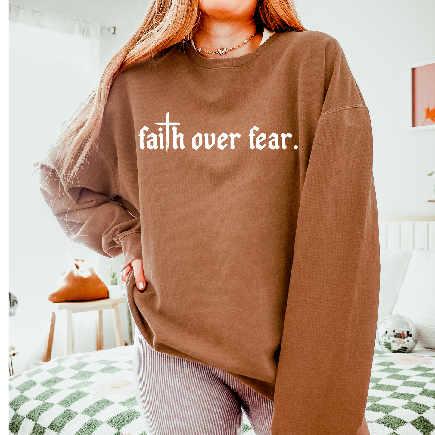 Faith Over Fear Trendy Faith PNG Digital Download (Comes with Both Black and White)