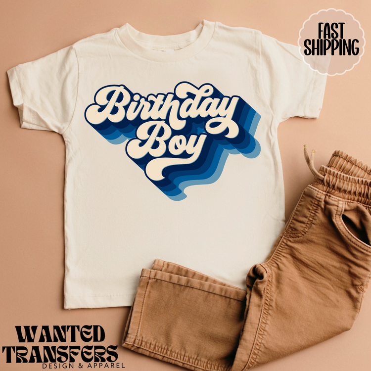 Birthday Boy Green Retro Blue Repeated Boys Birthday Shirt, Tee, Onesie, Birthday Girl, All Ages, Toddler, Youth, Kids Bday, Minimalist