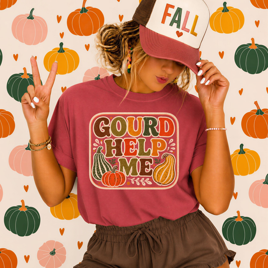 Gourd Help Me Retro Fall DTF Transfer