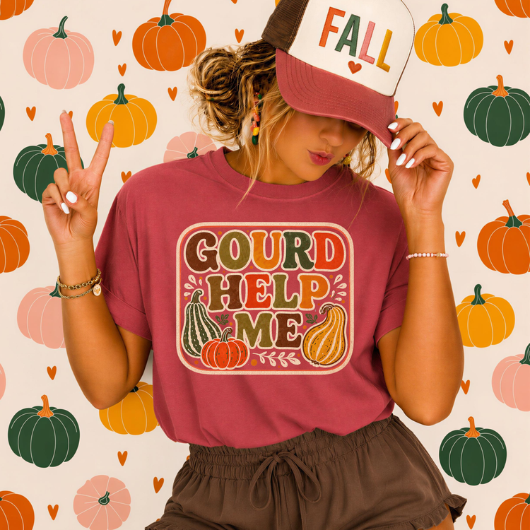 Gourd Help Me Retro Fall DTF Transfer