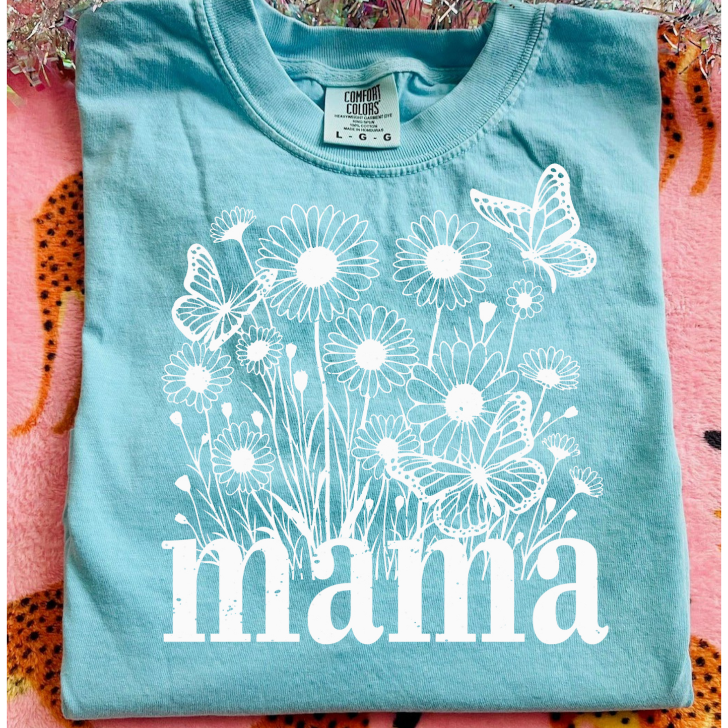Floral Mama Mother's Day Single Color Screen Print Transfer