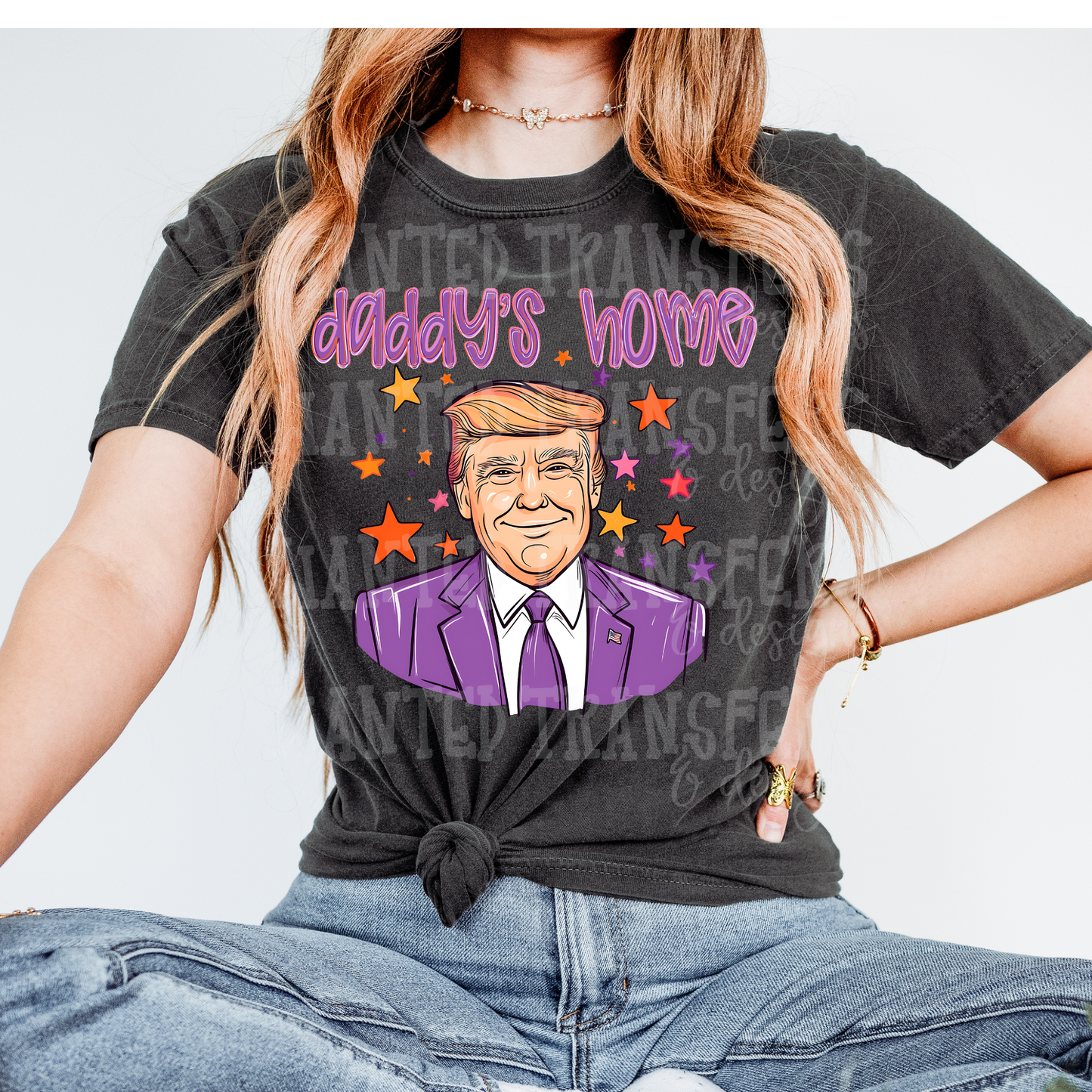 Daddy's Home Purple Glitter Trump Political DTF Transfer