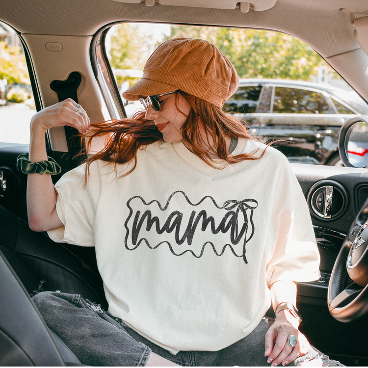 Minimalist Coquette Mama Black Font DTF Transfer