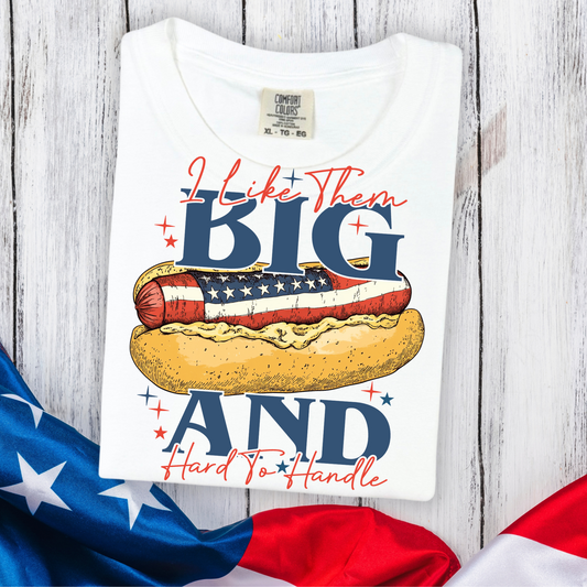 I Like Them Big and Hard to Handle Funny 4th of July DTF Transfer
