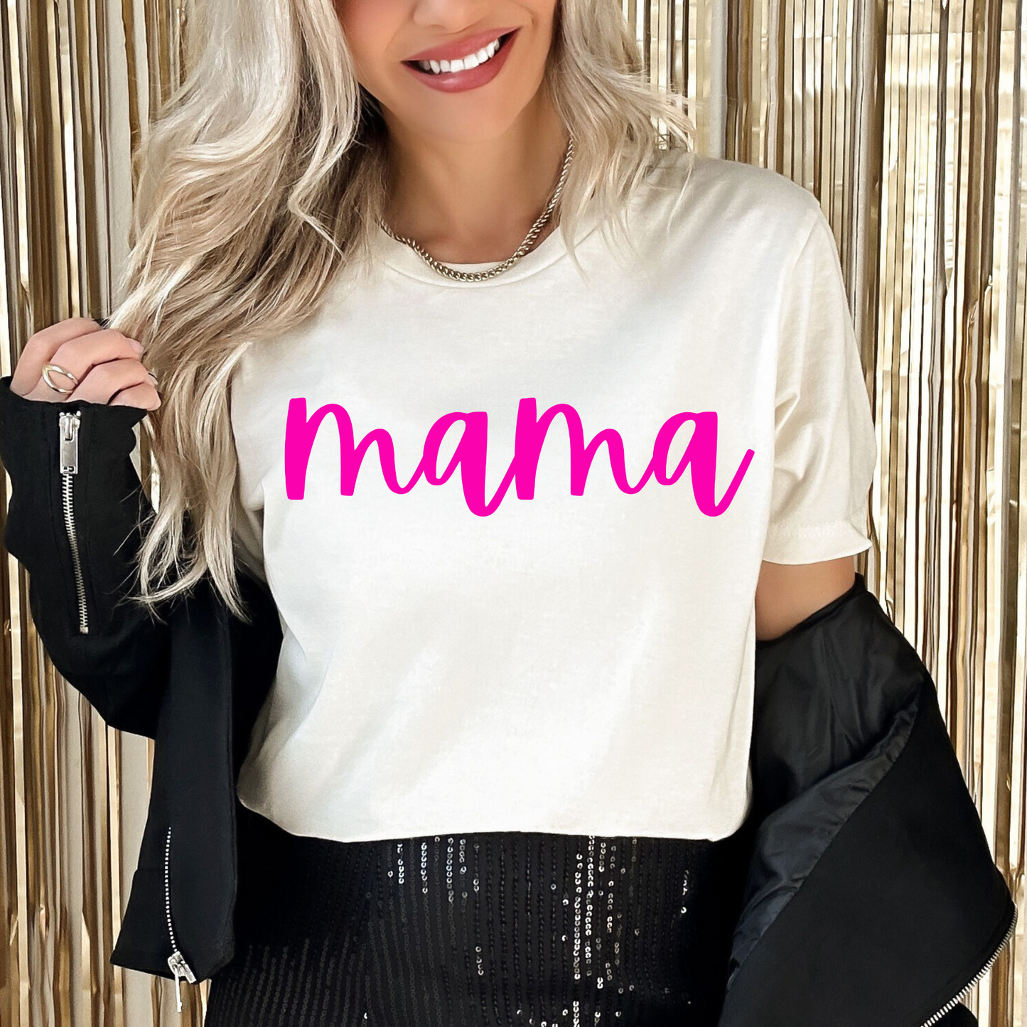 Pink Cursive Mama DTF Transfer