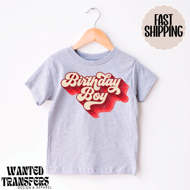 Birthday Boy Red Repeated Boys Birthday Shirt, Tee, Onesie, Birthday Girl, All Ages, Toddler, Youth, Kids Bday, Minimalist