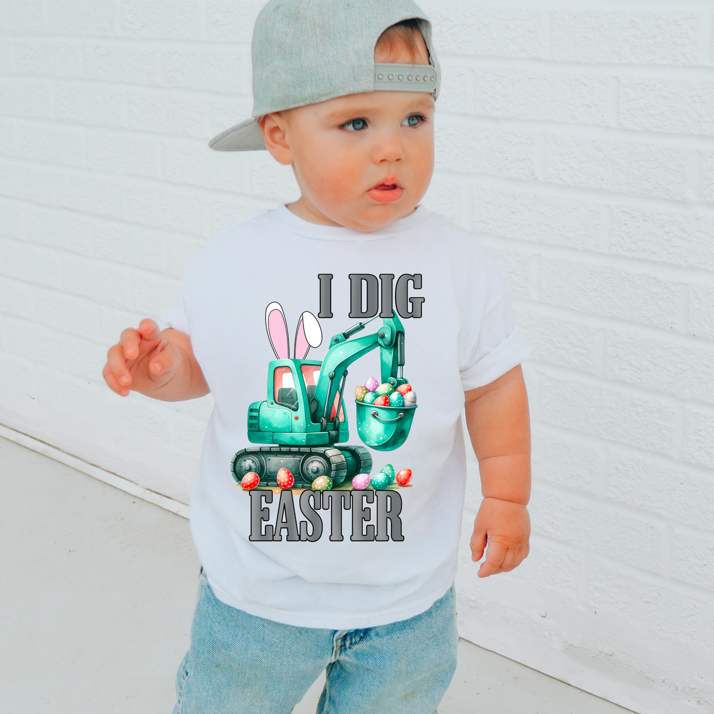 I Dig Easter Boys Excavator PNG Digital Download