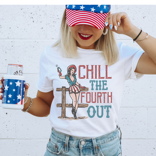 Chill the Forth Out Western 4th of July DTF Transfer