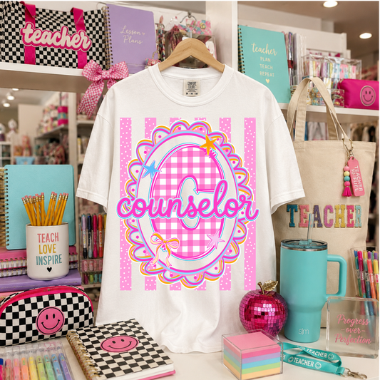 Counselor Pink Coquette Framed DTF Transfer