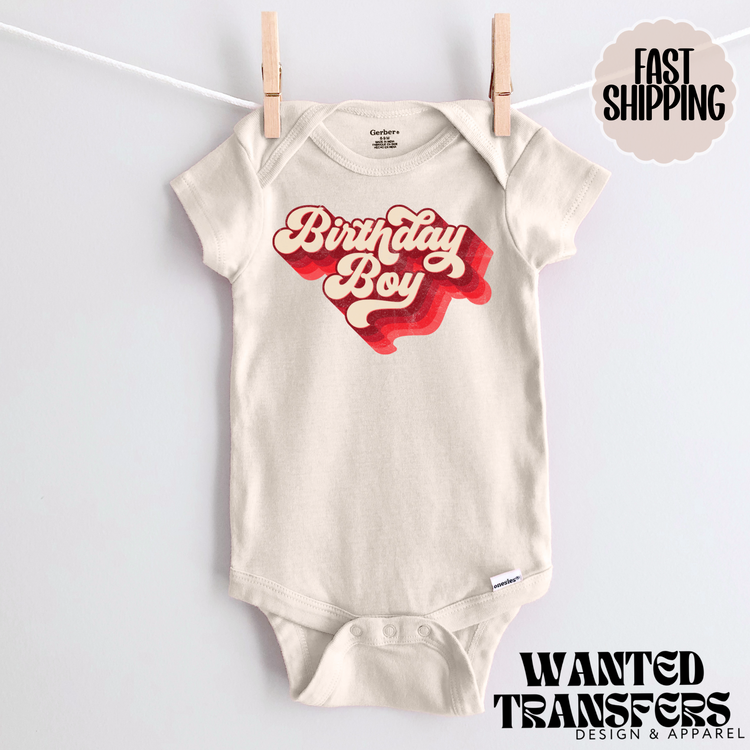 Birthday Boy Red Repeated Boys Birthday Shirt, Tee, Onesie, Birthday Girl, All Ages, Toddler, Youth, Kids Bday, Minimalist