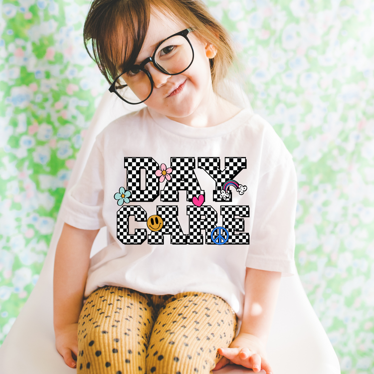 Retro Checkered Daycare Back to School DTF Transfer