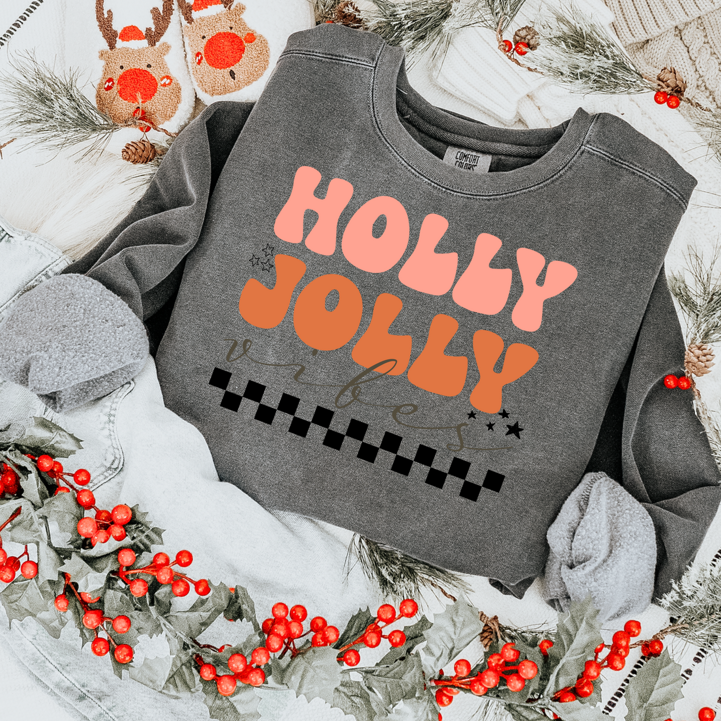 Holly Jolly Vibes Retro DTF Transfer